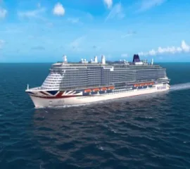 Das Kreuzfahrtschiff Arvia von P&O Cruises auf hoher See.