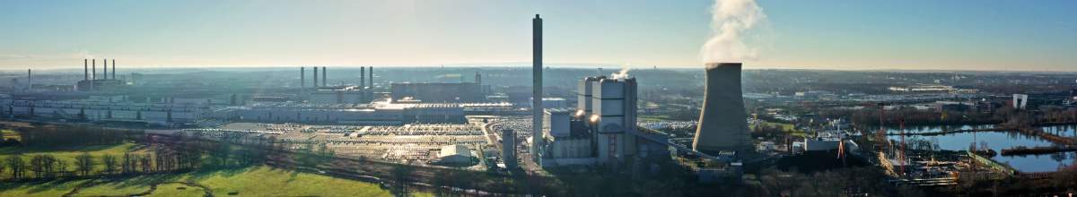 Das Panorama der Insustriestadt Wolfsburg.