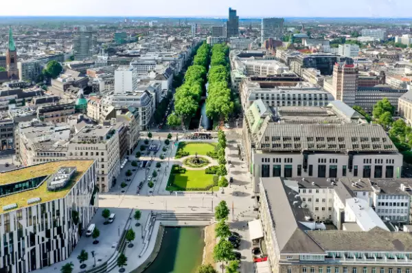 Königsallee Düsseldorf Königsallee und Kö-Bogen in Düsseldorf, Deutschland