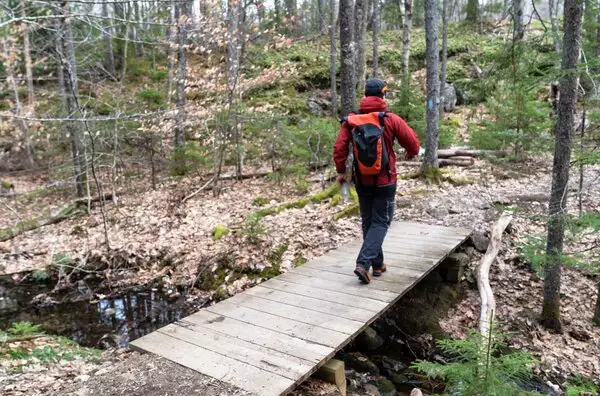 Wanderung im Nationalpark während einer Expeditions-Seereise nach Nordamerika.