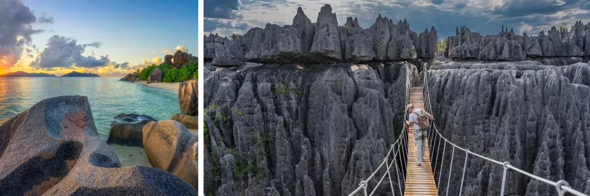 Jahreswechsel auf den Seychellen Das neue Jahr mit Top-Wetter und tollen Ausflügen feiern. Auf den Seychellen erwarten Sie Weihnachten und Silvester zwischen Felsen und Traumstränden.