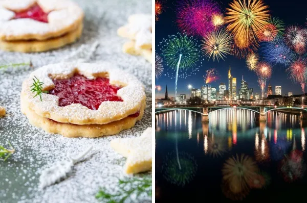 Erst an Weihnachten Linzer Augen in Österreich essen und dann Silvester in Frankfurt am Main feiern. Das geht mit Phoenix Reisen.