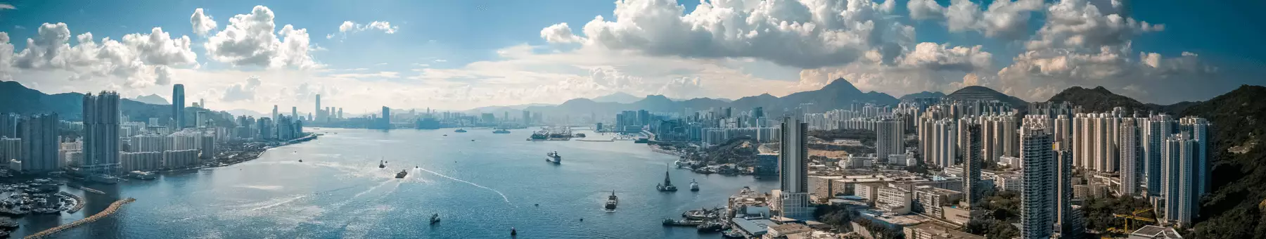 Zu sehen ist die Skyline von Hongkong.