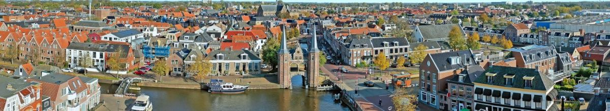 Vogelperspektive auf die Stadt Sneek.