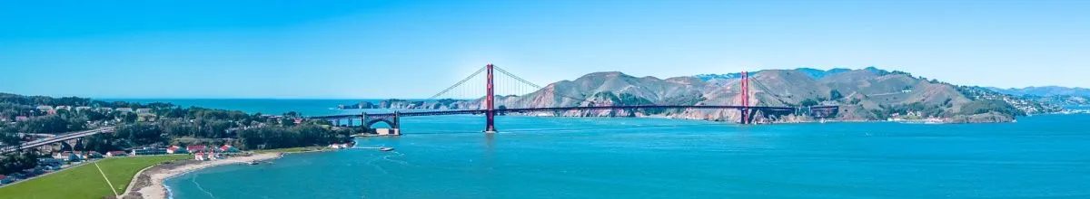 Panoramablick auf die Golden Gate Bridge in San Francisco auf Ihrer Kreuzfahrt.