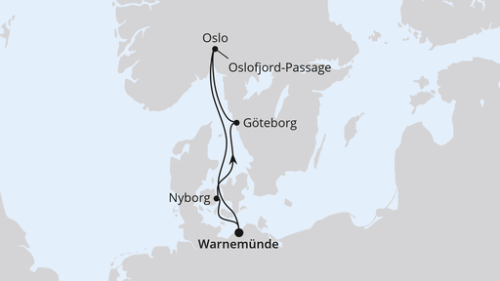 Warnemünde - Nyborg - Göteborg - Oslo - Oslofjord-Passage - Warnemünde