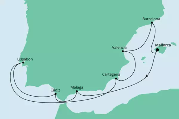 AIDAstella: Spanien & Portugal 10 Tage ab Palma de Mallorca