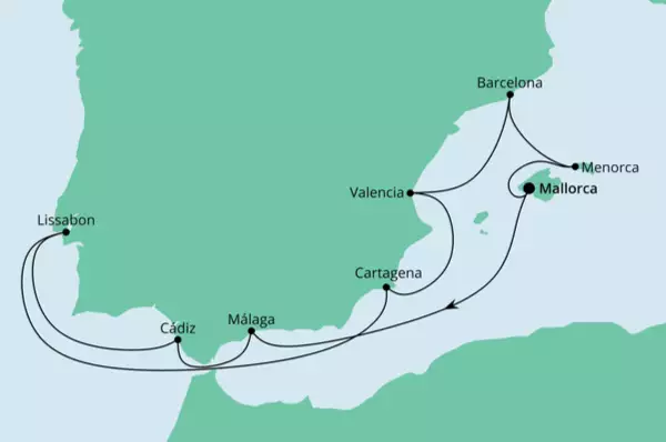 Spanien, Portugal und Balearen mit AIDAstella 11-tägige Kreuzfahrt ab/bis Mallorca