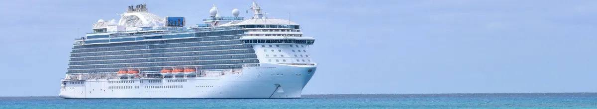 Ein riesiges Kreuzfahrtschiff auf dem Wasser bei Tag.