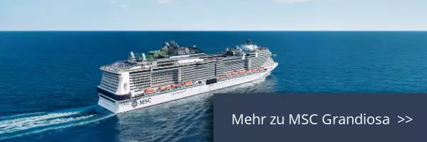 Seitenansicht von MSC Grandiosa auf dem Meer