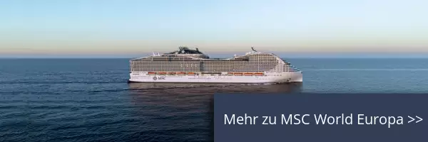 Seitenansicht von MSC World Europa auf dem Meer