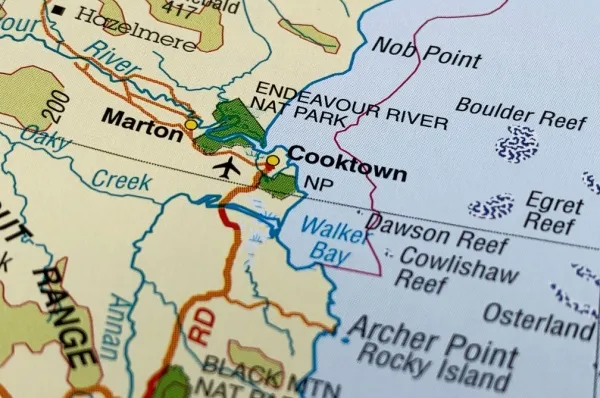 Cooktown Cooktown ist auf einer Landkarte markiert.