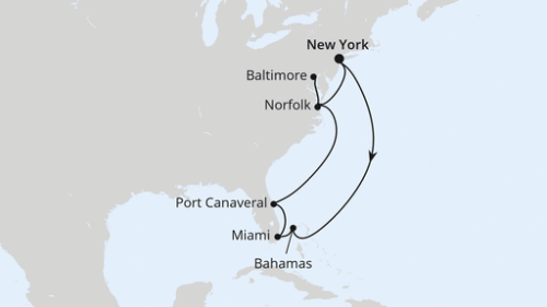 Florida, Maryland & Bahamas ab New York New York City - New York City - Freeport - Miami - Miami - Port Canaveral - Norfolk - Baltimore - Baltimore - New York City