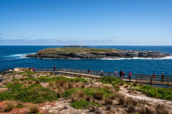 Aussichtspunkt Aussichtspunkt auf Kangaroo Island mit Blick aufs Meer.
