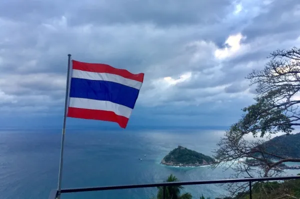 Flagge Koh Chen Thailändische Flagge in Koh Chen.