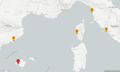 Palma de Mallorca - Ajaccio (Korsika) - Rom / Civitavecchia - Livorno - Barcelona