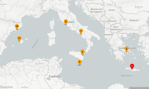 Heraklion - Athen (Piräus) - Valletta - Catania - Salerno - Rom / Civitavecchia - Barcelona - Palma de Mallorca