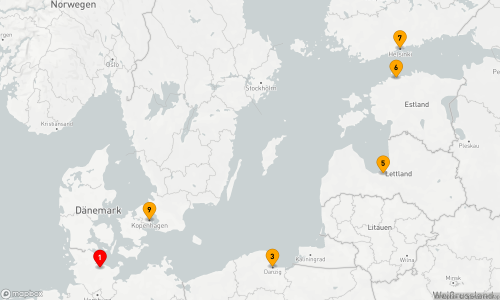 Kiel - Danzig / Gdingen - Riga - Tallinn - Helsinki - Kopenhagen