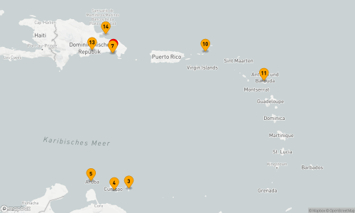 La Romana - Bonaire - Willemstad - Oranjestad - Isla Catalina - Road Town - Saint John's - Santo Domingo - Samaná