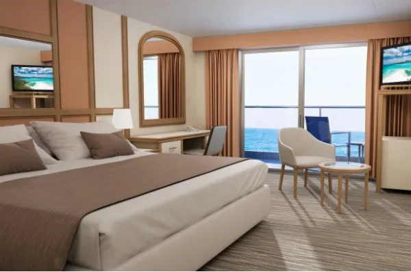 Darstellung einer Balkonkabine auf der Carnival Adventure.