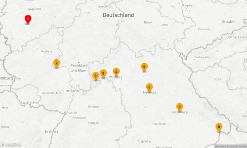 7 Nächte - Riverboat Jazz Festival Route: Köln - Rüdesheim am Rhein - Miltenberg - Wertheim - Würzburg - Bamberg - Nürnberg - Regensburg - Passau