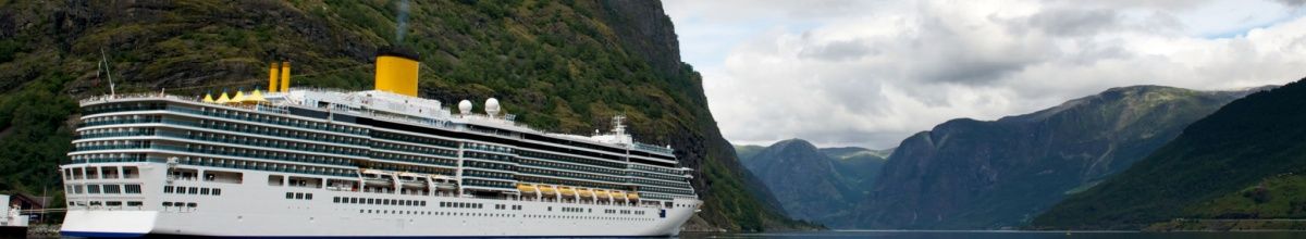 Das Kreuzfahrtschiff passiert die atemberaubenden norwegischen Fjorde.