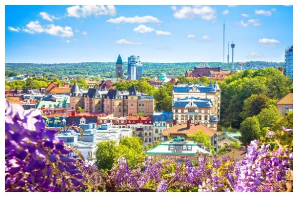 Panoramablick auf Göteborg im Frühling