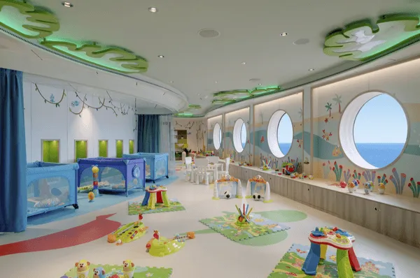 Baby Club an Bord der MSC Seaview Babyclub mit vielen Spielsachen und Meerblick an Bord der MSC Seaview.