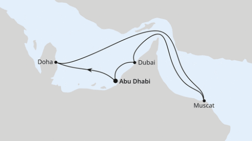 Abu Dhabi - Doha - Muscat - Dubai (Port Rashid) - Dubai (Port Rashid) - Dubai (Port Rashid) - Abu Dhabi - Abu Dhabi