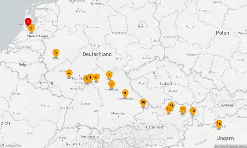 14 Nächte - Quer durch Europa - Amsterdam/Budapest