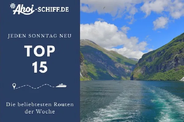 Ahoi-Schiff.de TOP 15 Kreuzfahrtrouten der Woche Infografik: Ahoi-Schiff.de. Jeden Sonntag neu - TOP 15 - Die Beliebtesten Kreuzfahrtrouten der Woche.
