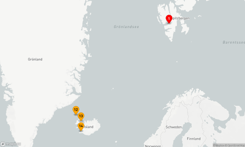 Route: Longyearbyen - Dänemarkstraße - Vestfirðir - Reykjavík