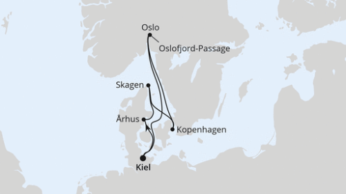 Skandinavische Highlights ab Kiel Kiel - Arhus - Skagen - Kopenhagen - Oslofjord-Passage - Oslo - Oslo - Kiel