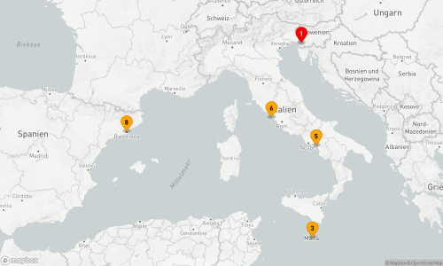 Route: Triest - Valletta - Salerno - Rom / Civitavecchia - Barcelona