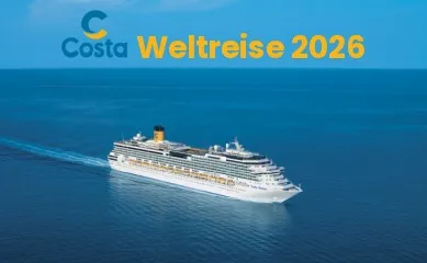 Die Costa Serena auf hoher See Fährt zur Costa Weltreise 2026.