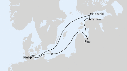 Kiel - Riga - Riga - Tallinn - Helsinki - Kiel