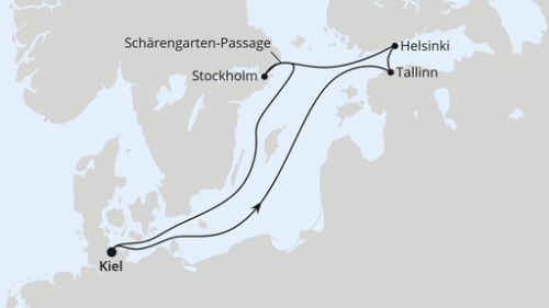 Kiel - Tallinn - Helsinki - Stockholm - Stockholm - Schärengarten-Passage - Kiel