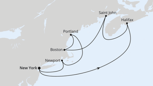 New York City - New York City - Halifax - Halifax - St John - Boston - Portland - Newport - New York City - New York City