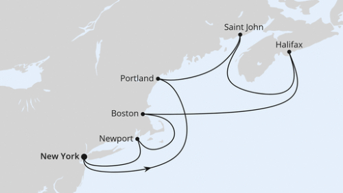 New York - Portland - St John - Halifax (2 Tage) - Boston (2 Tage) - Newport (Rhode Island) - New York (2 Tage)
