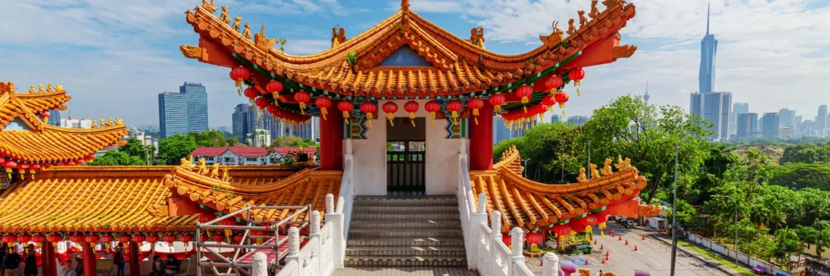 Blick auf den Thean Hou Tempel in Kuala Lumpur.