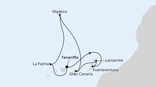 Santa Cruz De Tenerife - Puerto del Rosario - Arrecife/Lanzarote - Las Palmas/Gran Canaria - Funchal/Madeira - Santa Cruz/La Palma - Santa Cruz De Tenerife