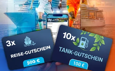 WM-Tippspiel 2026 von Ahoi-Schiff: 3 Reise-Gutscheine über 500 Euro und 10 Tank-Gutscheine über 100 Euro zu gewinnen.