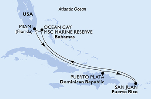 Miami - Puerto Plata - San Juan - Ocean Cay - MSC Marine Reserve - Miami