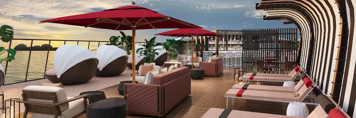 Das Retreat Sundeck auf Celebrity Eclipse: Bei so vielen Liegen, Stühlen und Cabanas finden Sie  den  perfekten Ort zum Entspannen.