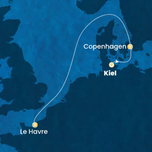 Kiel (Deutschland) - Kopenhagen (Dänemark) - Le Havre (Frankreich)