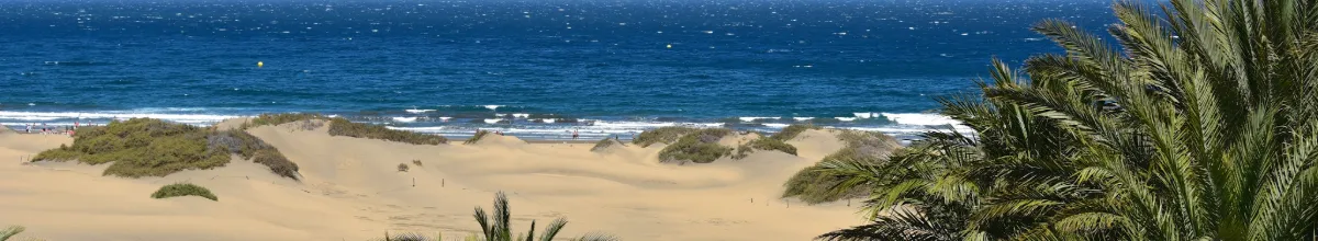 Blick über ein Strand auf Gran Canaria – eine der Reisezielen der Celebrity Infinity von Celebrity Cruises.