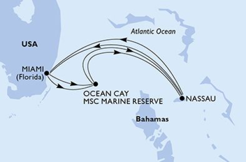 Miami - Ocean Cay - MSC Marine Reserve - Nassau - Miami - Ocean Cay - MSC Marine Reserve - Nassau