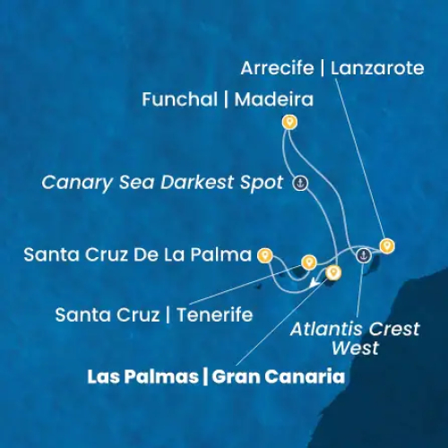 7 Nächte Kanaren (Spanien), Spanien, Madeira Las Palmas/ Gran Canaria - St. Cruz de la Palma (Spanien) - St. Cruz de Tenerife (Spanien) - St. Cruz de Tenerife (Spanien) - Arrecife (Lanzarote) - Atlantis Crest West - Funchal (Portugal) - Kanarisches Meer 'darkest spot' - Las Palmas/ Gran Ca