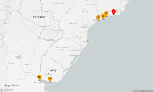 10 Nächte - 2027 RIO CARNAVAL CRUISE: RIO DE JANEIRO, PARATY & SÃO PAULO Rio De Janeiro (3 Tage) - Paraty - Ilhabela - Santos - Montevideo - Buenos Aires (2 Tage)