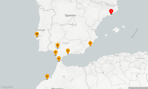 10 Nächte - NEUJAHRSKREUZFAHRT IM MITTELMEER: CASABLANCA, CADIZ & SEVILLA Barcelona - Cartagena - Malaga - Casablanca - Tanger - Sevilla/Cadiz - Sevilla (2 Tage) - Lissabon (2 Tage)